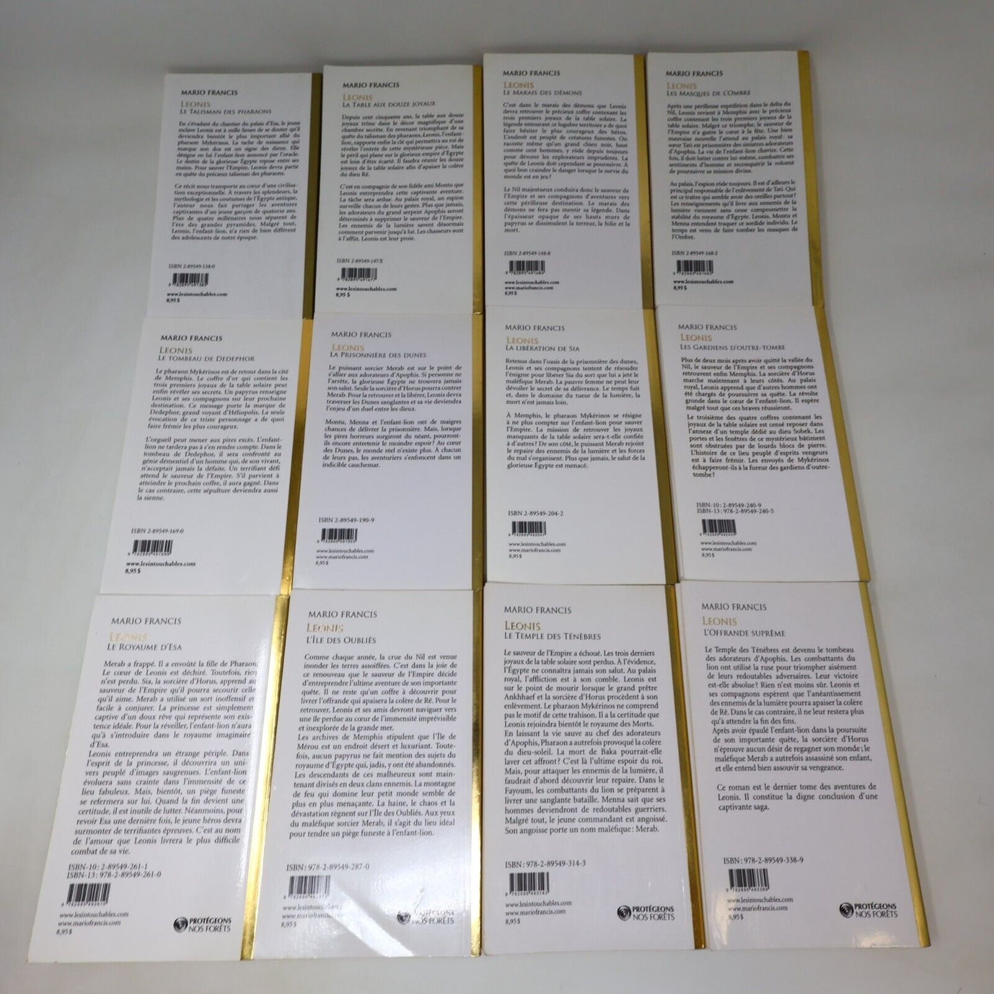Lot 12 Livres Leonis #1-12 de Mario Francis Les Intouchables Série Complète Book