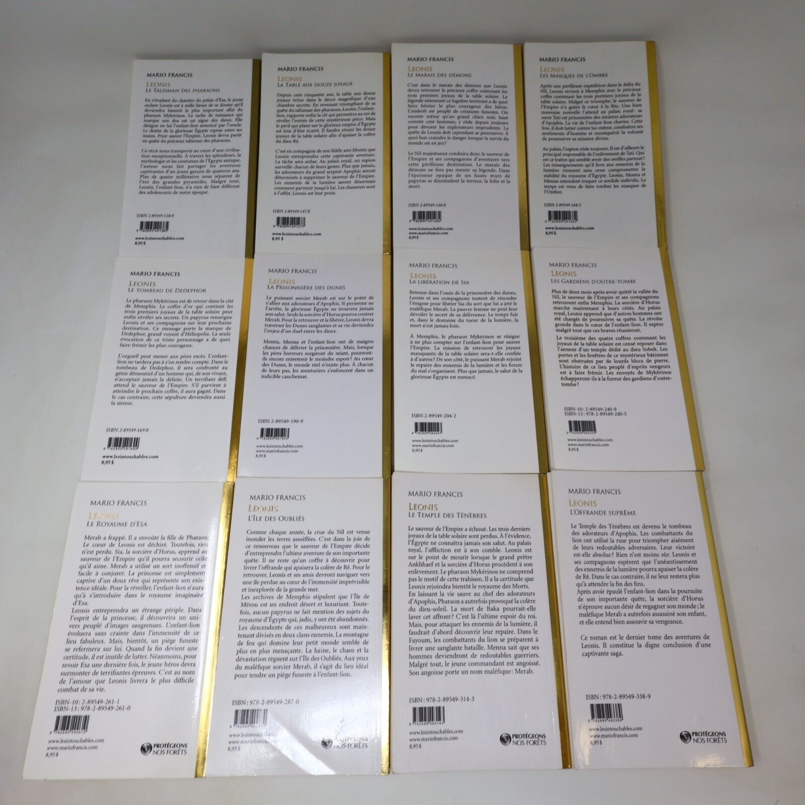 Lot 12 Livres Leonis #1-12 de Mario Francis Les Intouchables Série Complète Book