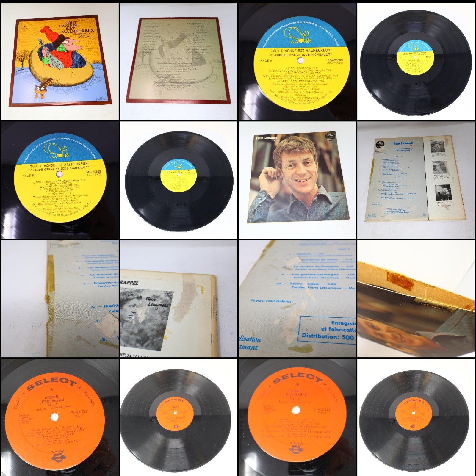 Pop Québécois 1960-70-80s Lot 20 Disques LP Thibeault/Baillargeon/Brault/Toupin
