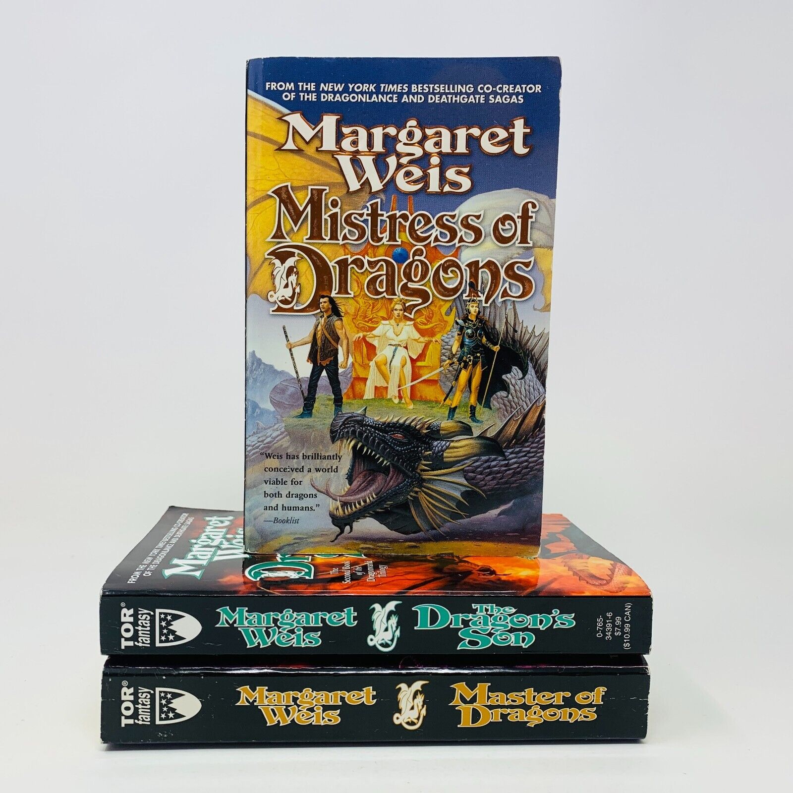 The Dragonvarld Trilogy TOR Margaret Weis Complete Set Lot Mistress of Dragons