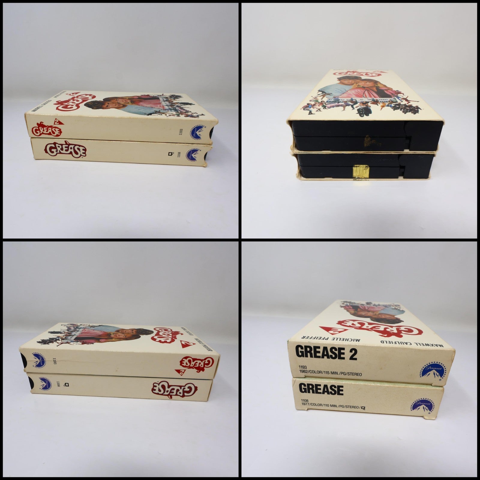 Grease #1-2 VHS Lot Olivia Newton-John/Travolta/Caulfield/Michelle Pfeiffer NTSC