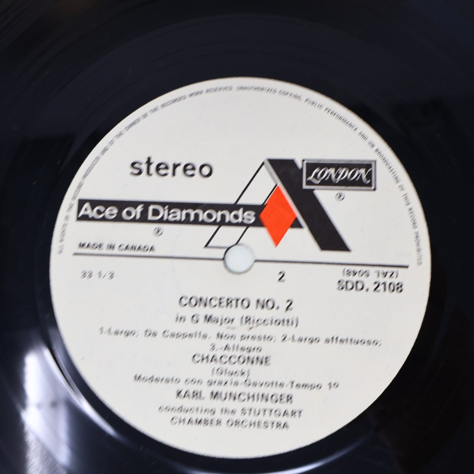 Münchinger Pachelbel Kanon Gluck Corelli Ricciotti Stuttgart Record SDD 2108