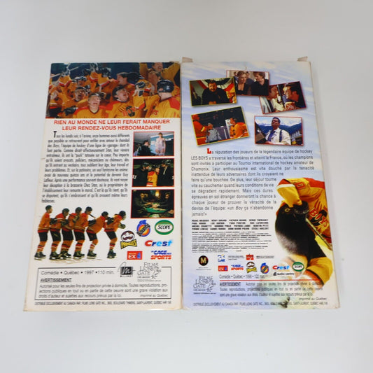 Les Boys 1 & 2 Lot VHS NTSC Testés Français Québec Comédie Hockey Rémy Girard
