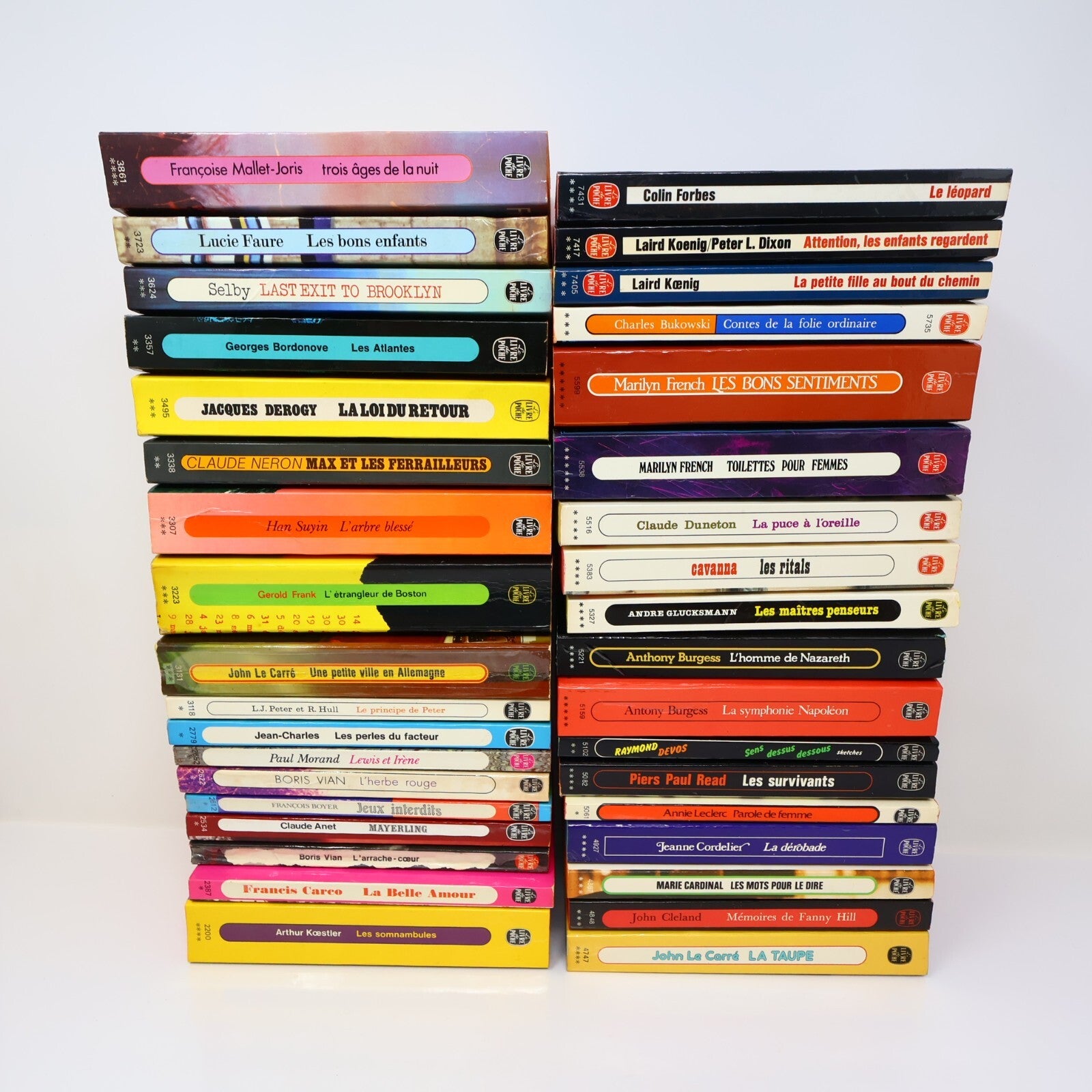 Littérature Crime Lot 36 Livres Poche Koestler/Vian/Suyin/Duneton/Carré Français