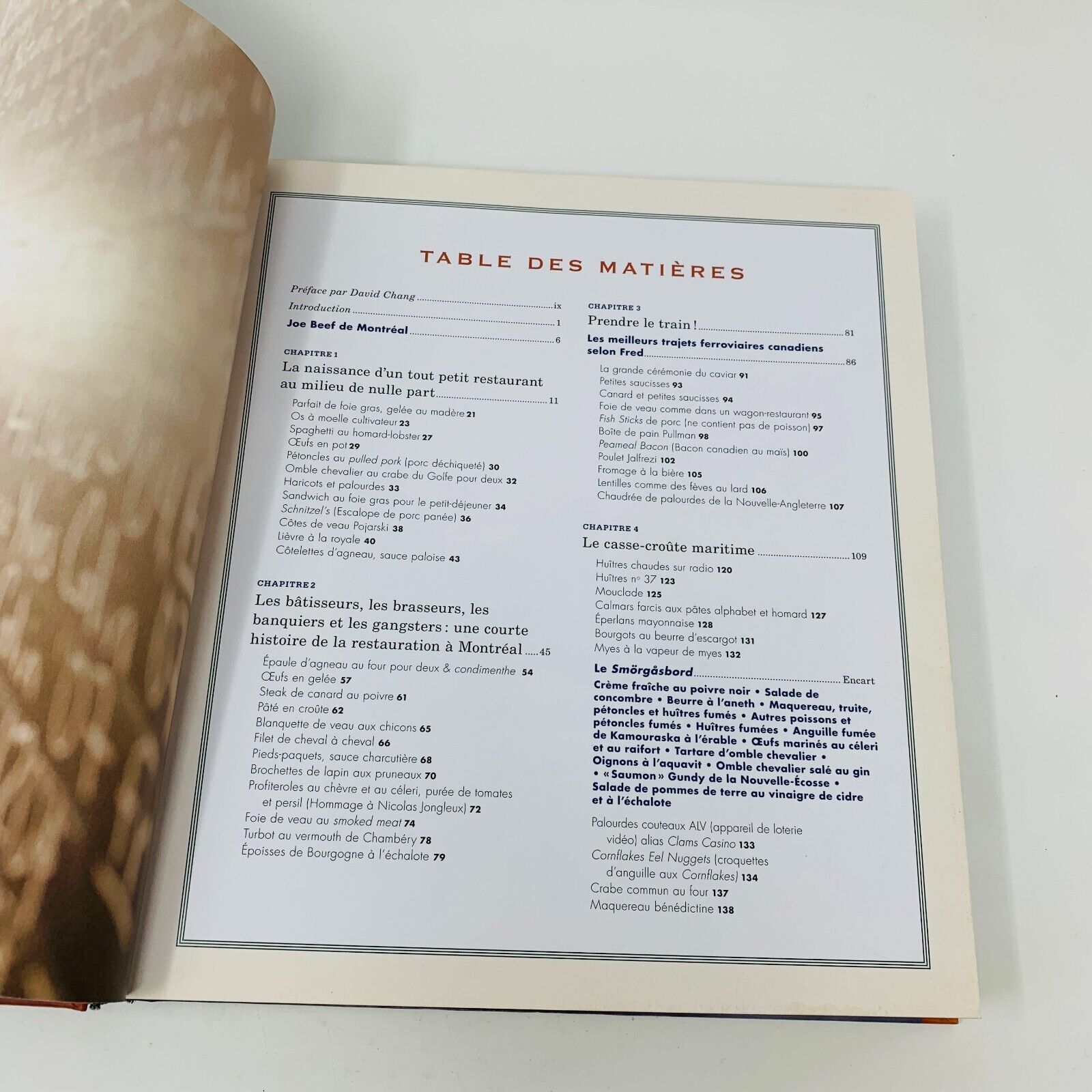 2011 L'art de Vivre selon Joe Beef Livre de Recettes Cuisine Restaurant Français
