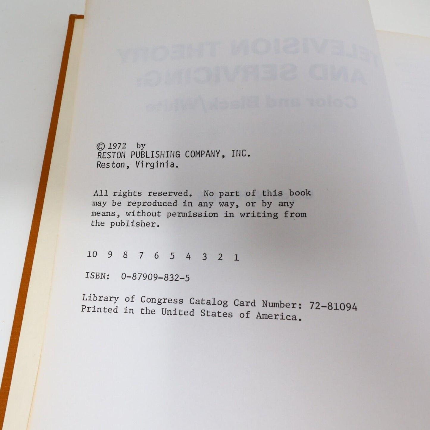 1972 Television Theory and Servicing Color and Black/White by Clyde N. Herrick