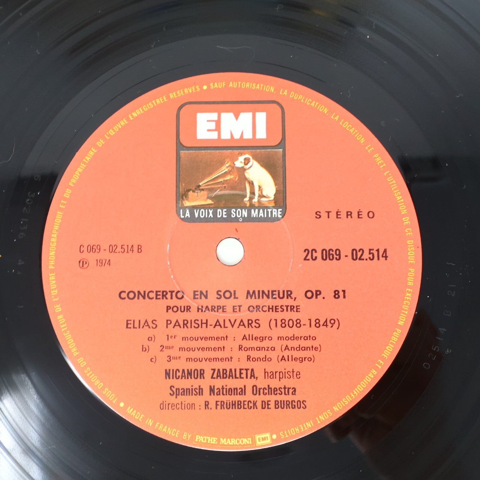 Nicanor Zabaleta Concerto De Aranjuez Rodrigo Parish-Alvars Record C 069-02514
