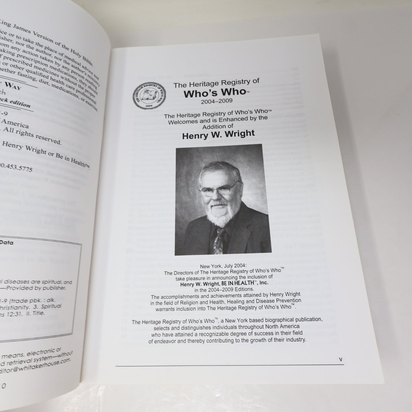 A More Excellent Way to Be in Health Henry W. Wright Whitaker House 2009 NO DVD
