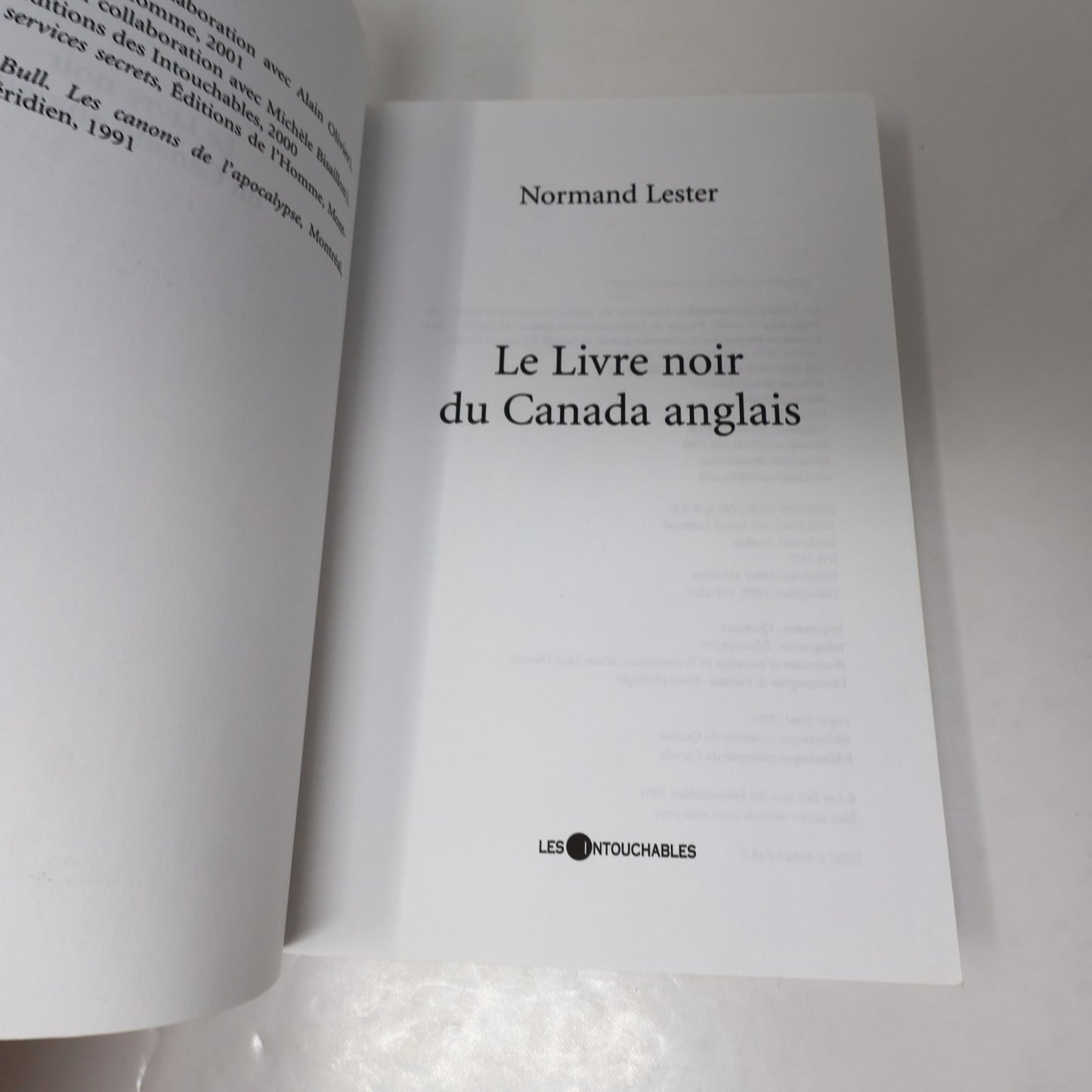 Le Livre Noir du Canada Anglais #1-2 Lot 2 Livres Normand Lester Politique PB