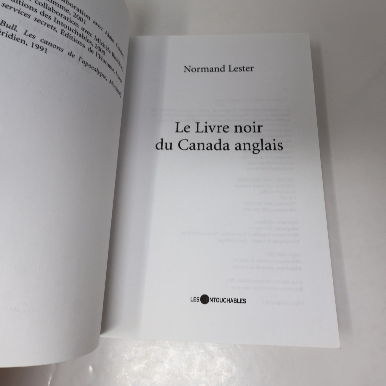 Le Livre Noir du Canada Anglais #1-2 Lot 2 Livres Normand Lester Politique PB