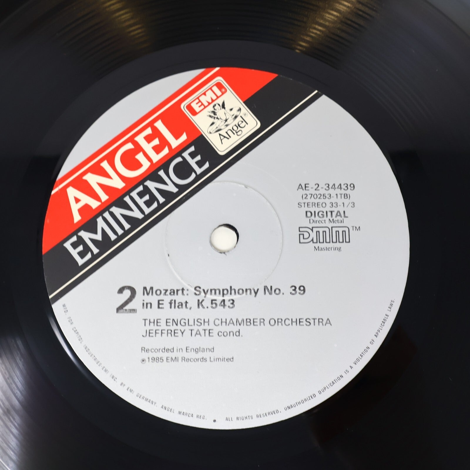 Jeffrey Tate Conducts Mozart English Chamber Orchestra Record AE-34439 Emi 1985