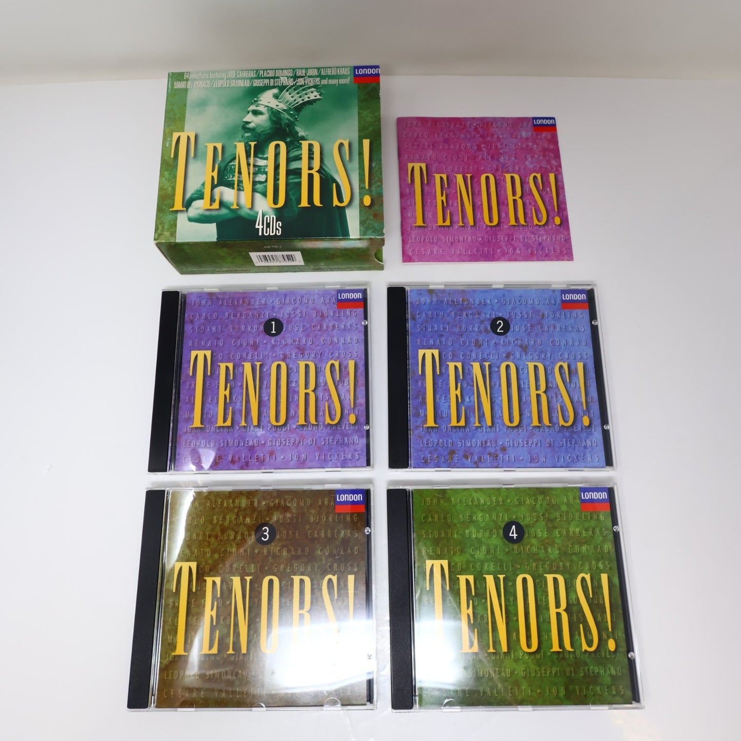 Tenors! 4 CDs Box Set 64 Selections Carreras/Domingo/Raul Jobin London 458 795-2