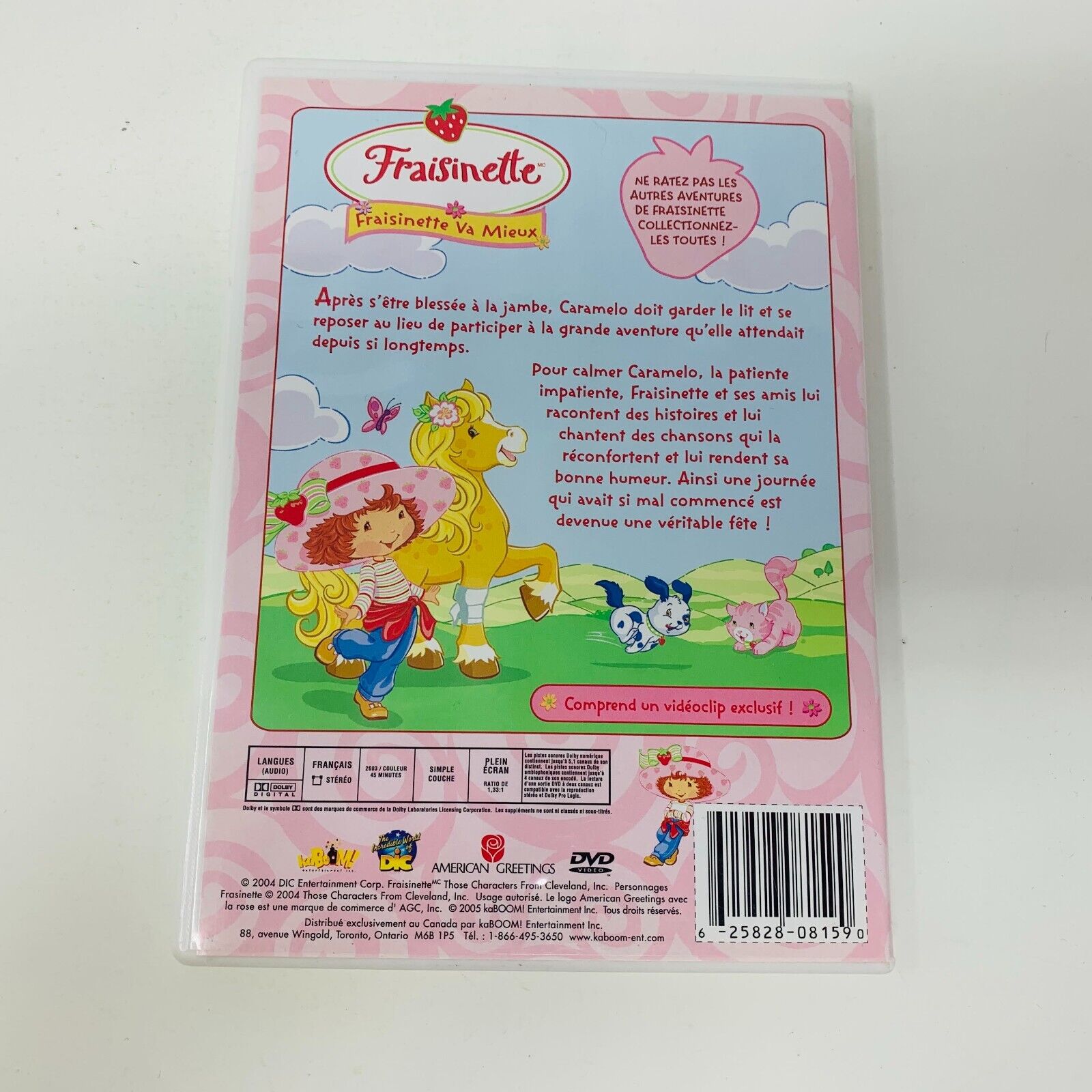 Fraisinette va Mieux DVD Aventure Canadien Enfants Children Français Testé NTSC