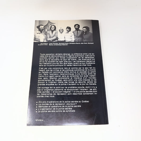 1978 La Police Secrète au Québec Normand Caron Québec Amérique Histoire Crime PB