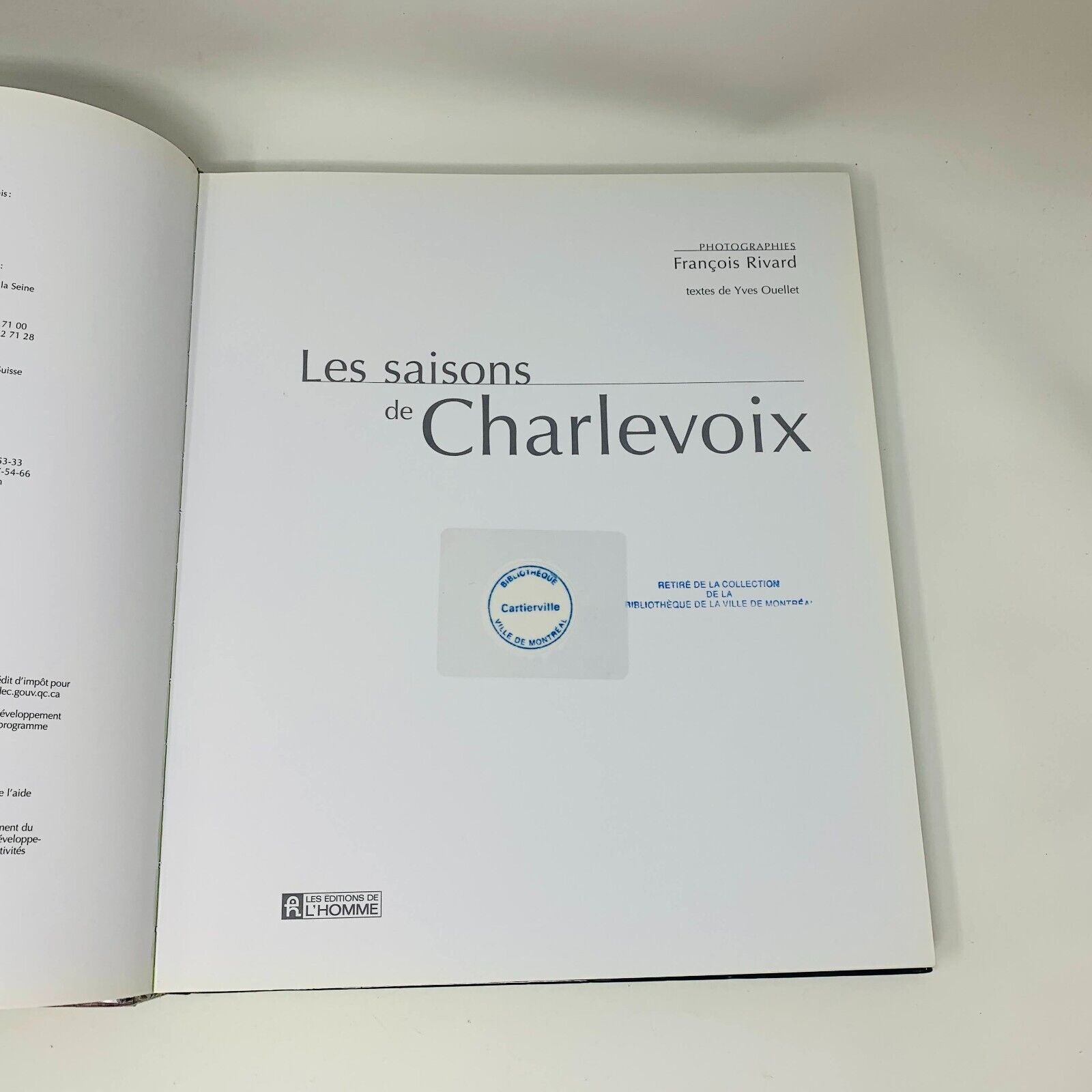 2006 Les Saisons de Charlevoix Québec Yves Ouellet Photographies François Rivard