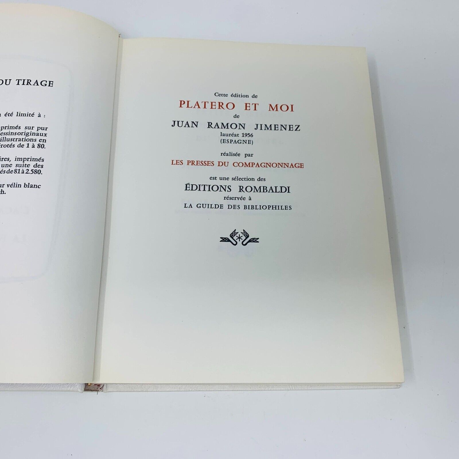 1964 Platero et Moi Rombaldi Nobel Littérature Juan Ramon Jimenez Picasso Cover