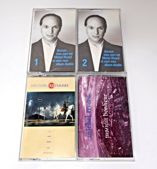Michel Rivard Lot 4 Cassettes Maudit Bonheur/Trou dans le Ciel/Bonsoir mon Nom