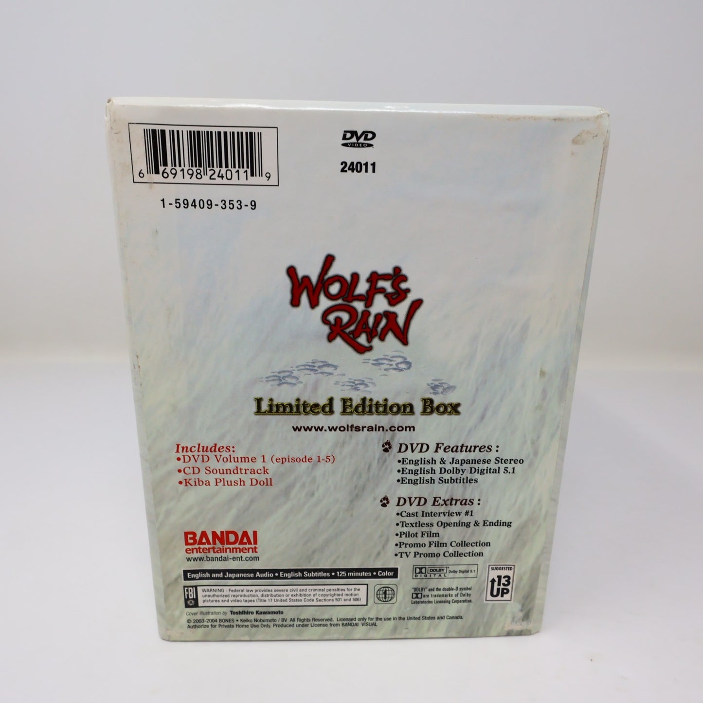 Wolf’s Rain Limited Edition Box Set DVD Anime Complete Series #1-7 Bandai NTSC