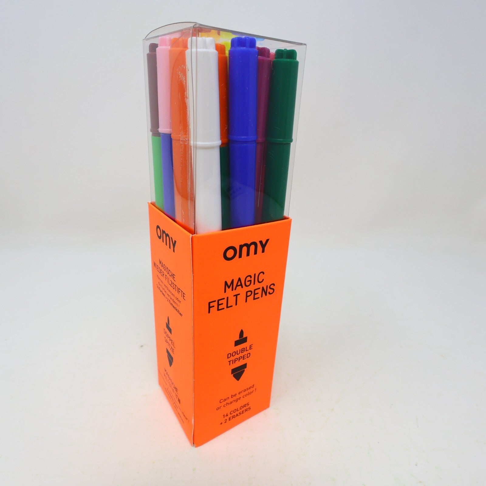 OMY Magic Felt Pens/Feutres Magiques Box 14 Colors + 2 Erasers Change Color