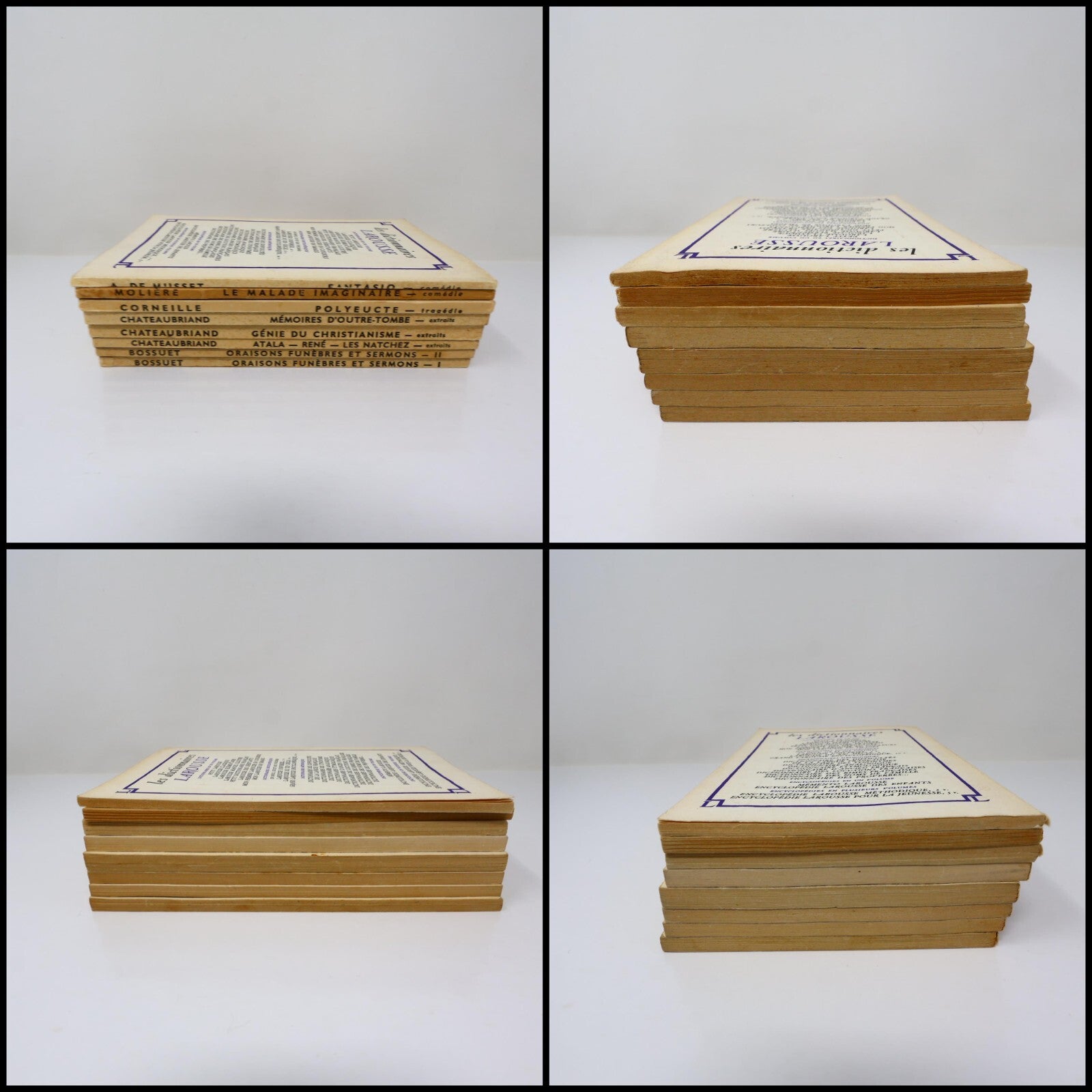 Classiques Larousse Lot 8 Livres Molière/Corneille/Bossuet/Musset/Chateaubriand