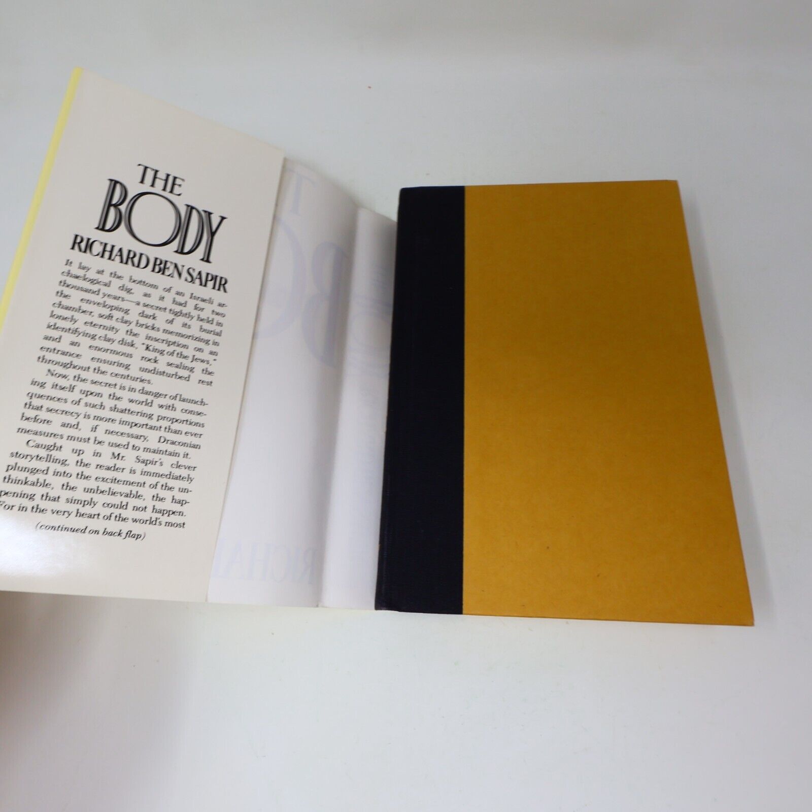 1983 The Body Richard Ben Sapir Mystery Suspense Historical Fiction Doubleday HC