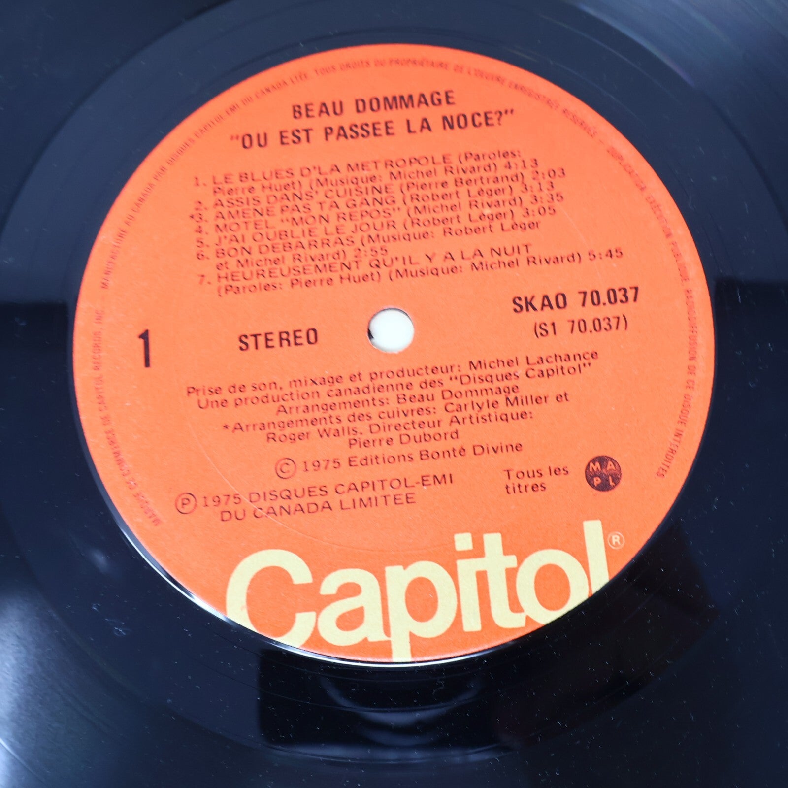 Beau Dommage/Michel Rivard Lot 3 Disques Vinyl Record Ou est Passé la Noce?
