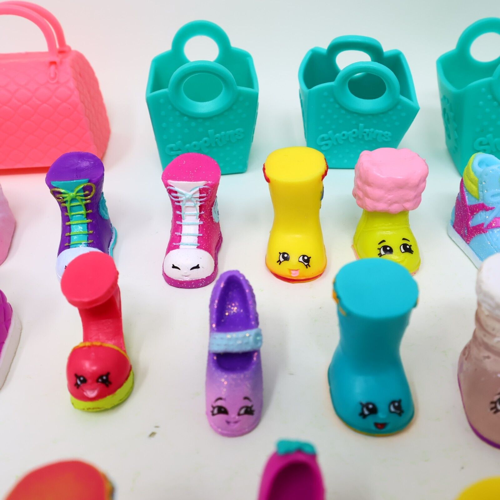 Lot of 21 Shopkins Figures Toys Mixed Boots Shoes High Heels Baskets Moose