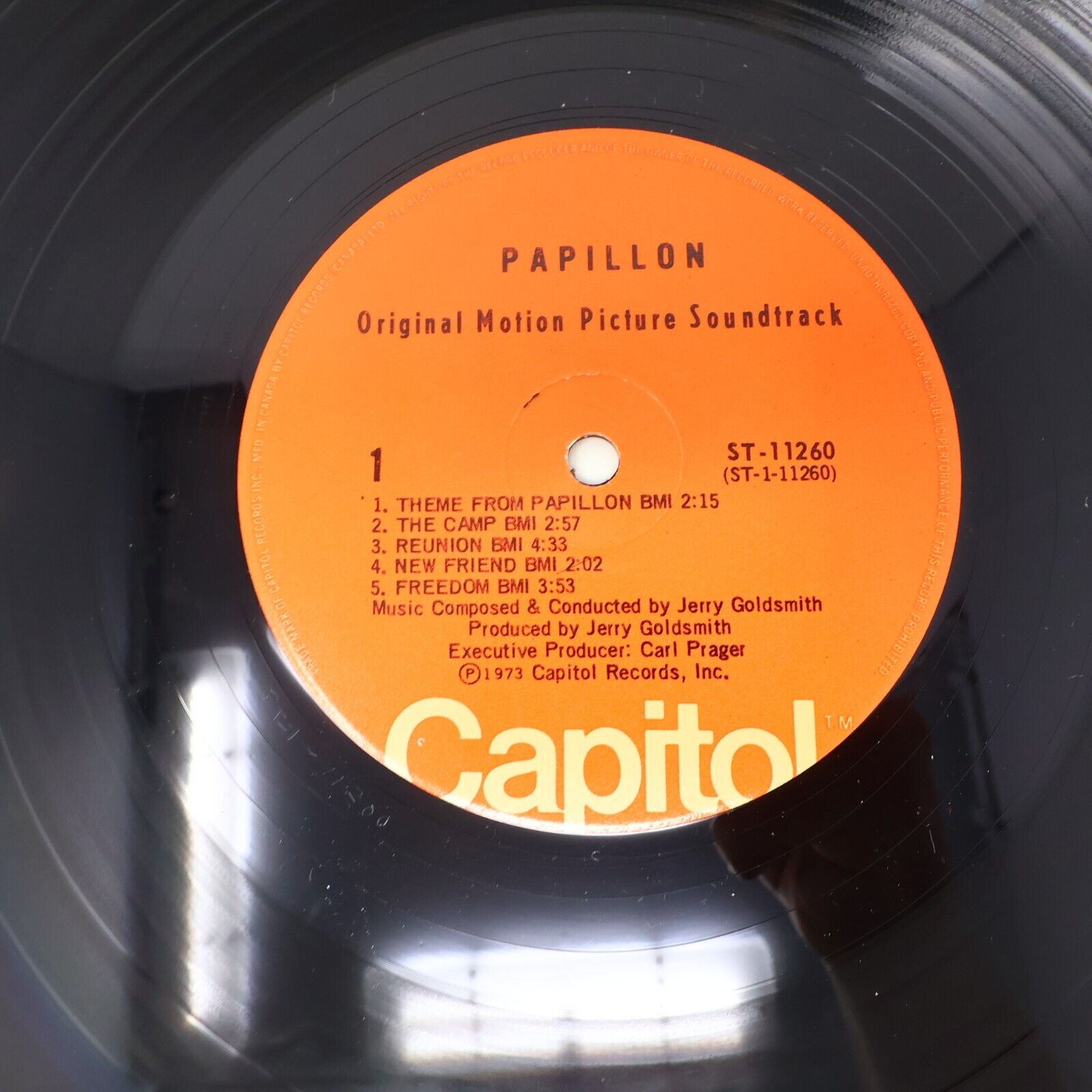 Jerry Goldsmith Papillon Movie Soundtrack LP Record 1973 ST-11260 Steve McQueen