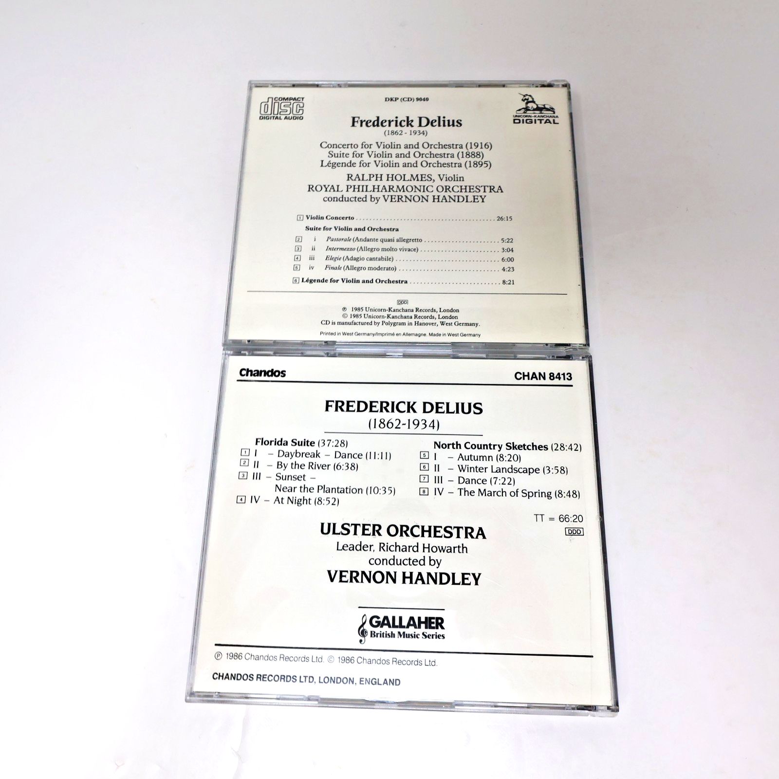 Frederick Delius 2 CD Lot Violin Concerto/Suite/Legende/Florida Suite V. Handley