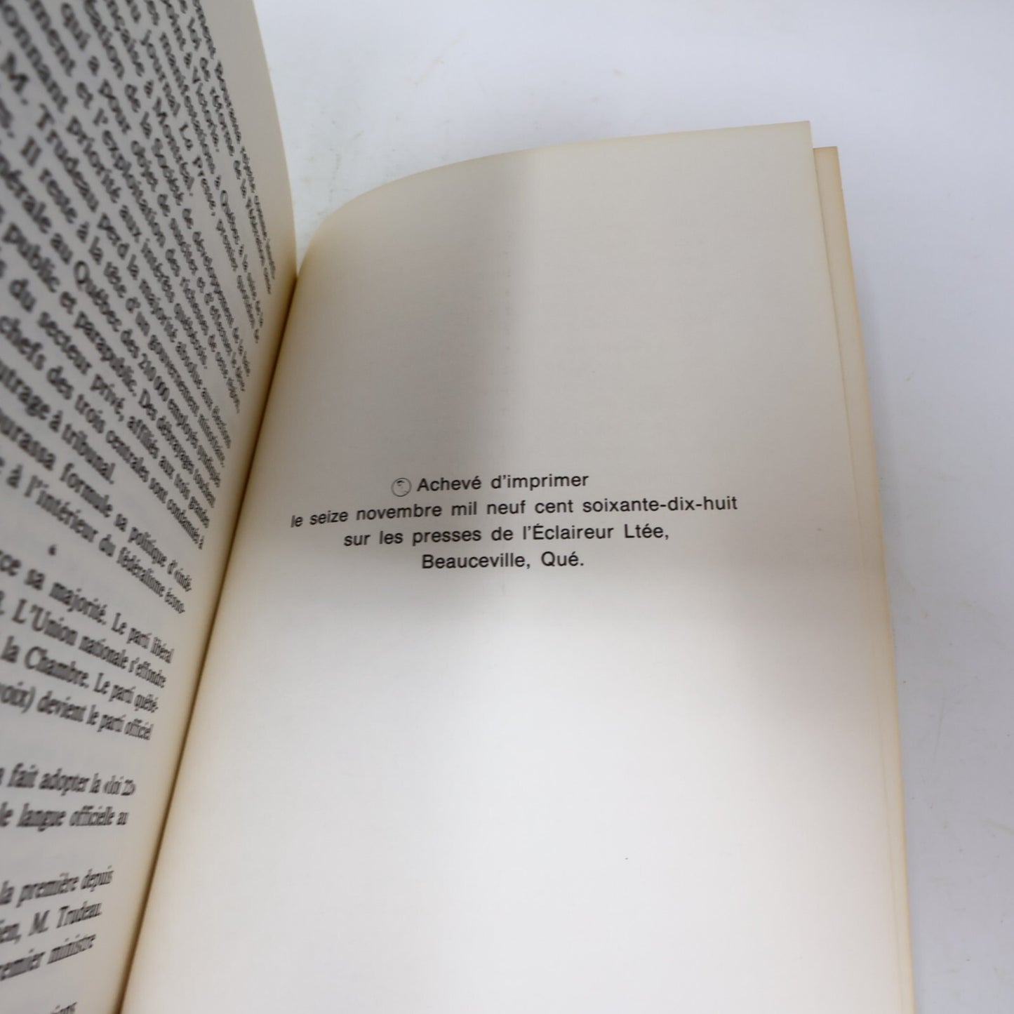 1978 La Passion du Québec René Lévesque Québec Amérique Politique Français Livre