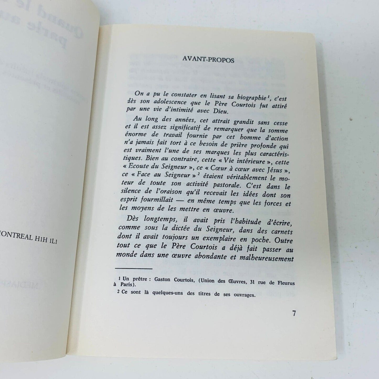1983 Quand Le Seigneur Parle Au Coeur Carnets Inédits de Gaston Courtois PB