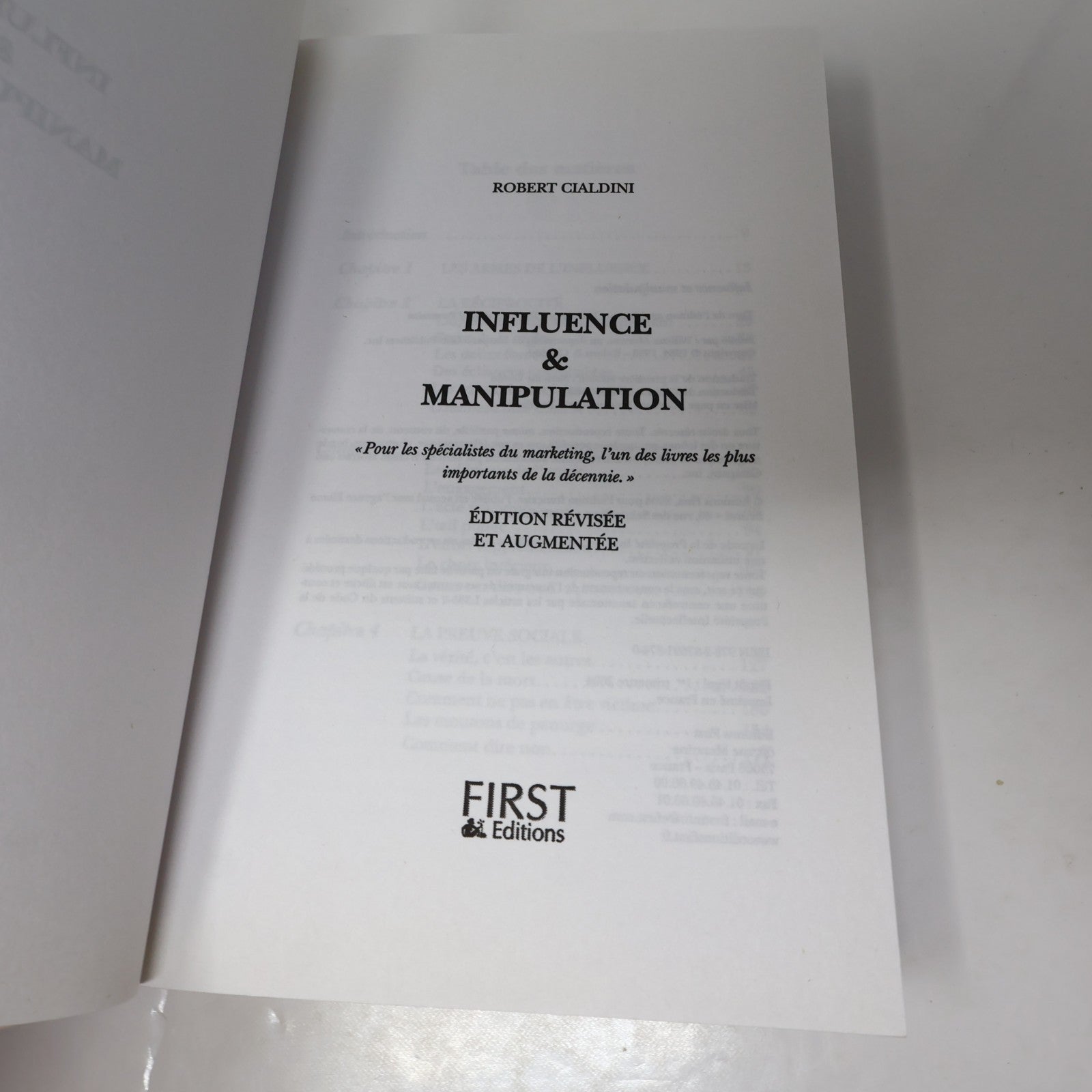 Influence et Manipulation Dr Robert B. Cialdini 2004 PB Techniques de Persuasion