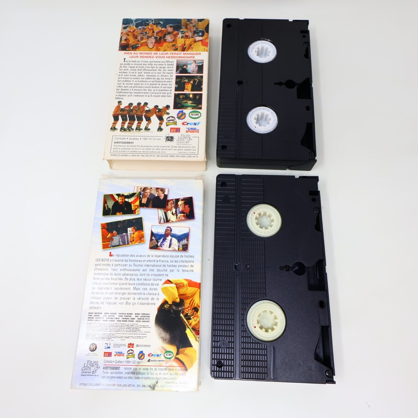 Les Boys 1 & 2 Lot VHS NTSC Testés Français Québec Comédie Hockey Rémy Girard