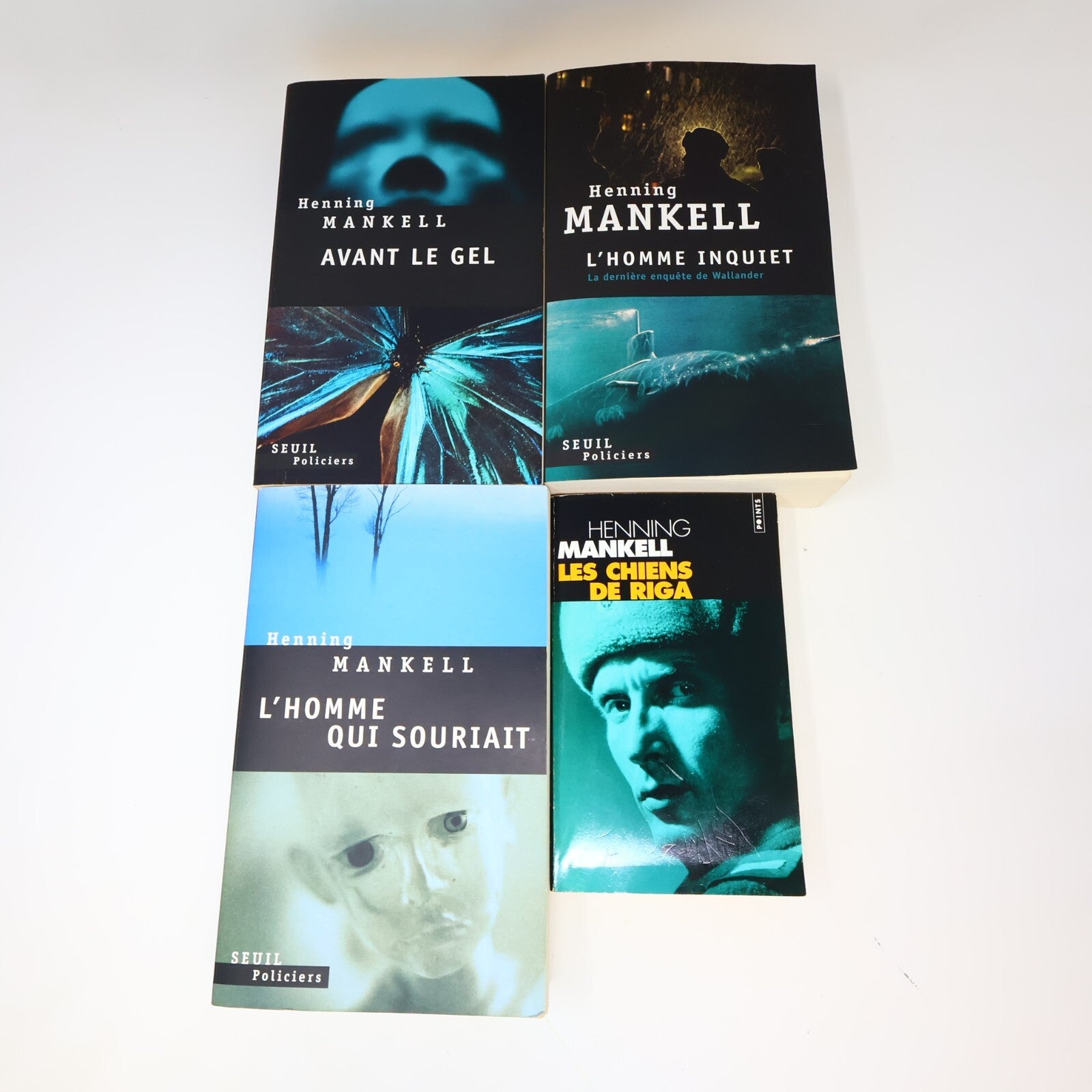 Henning Mankell Lot 4 Livres L'Homme Inquiet/Avant le Gel/Chiens de Riga French