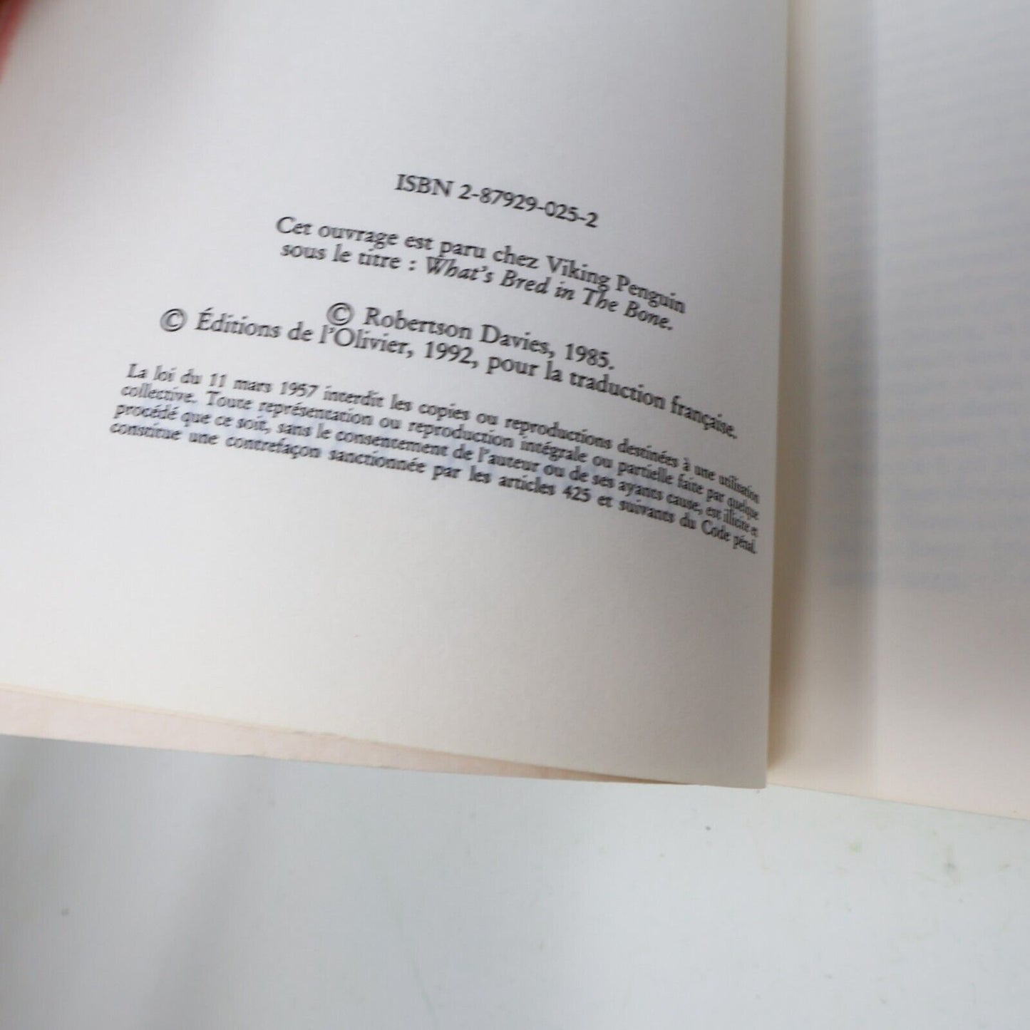 Lot 3 Robertson Davies Homme Remarquable Lyre d'Orphée Maître des Muses Livres