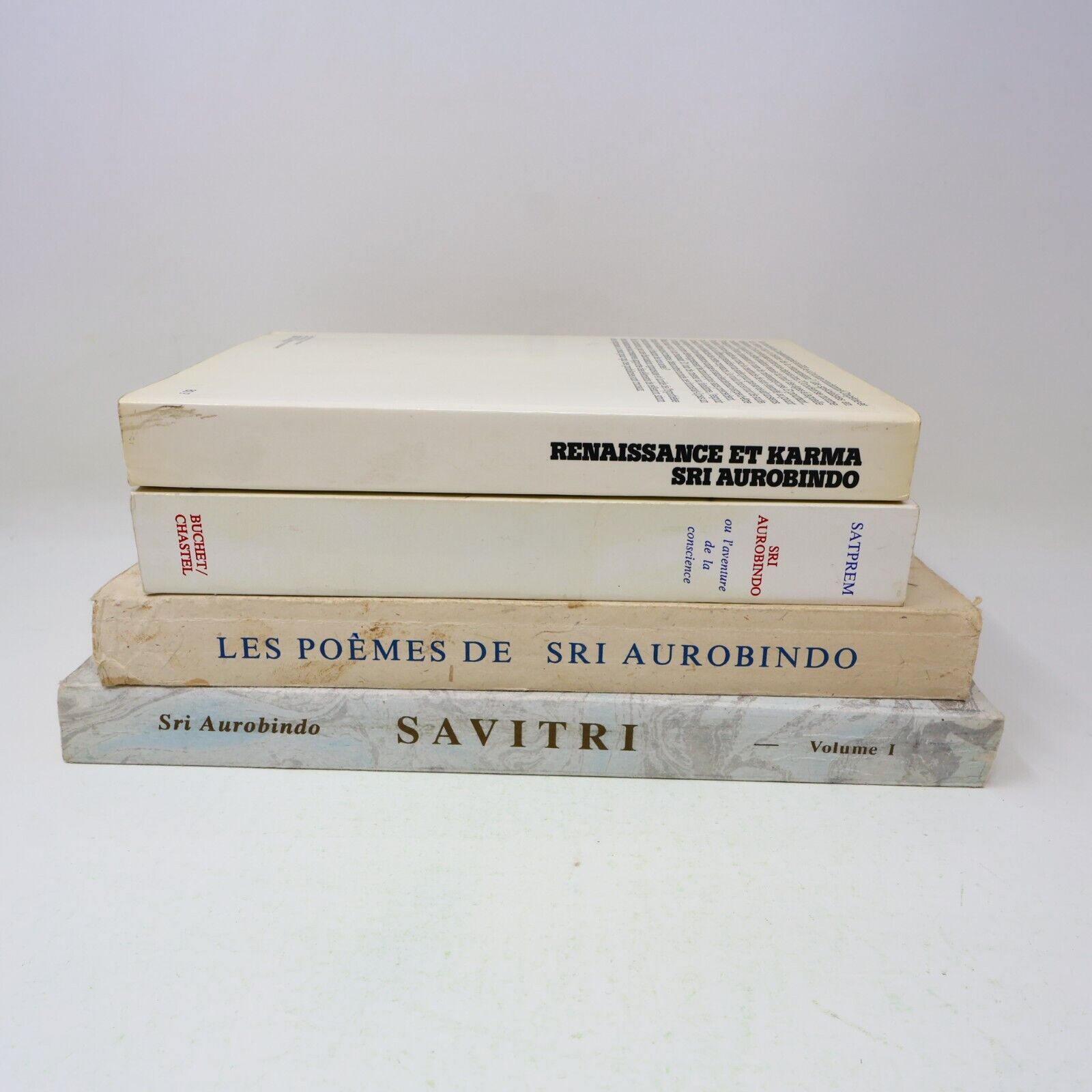 Lot 4 Livres Sri Aurobindo Savitri Poèmes Conscience Renaissance Karma Français