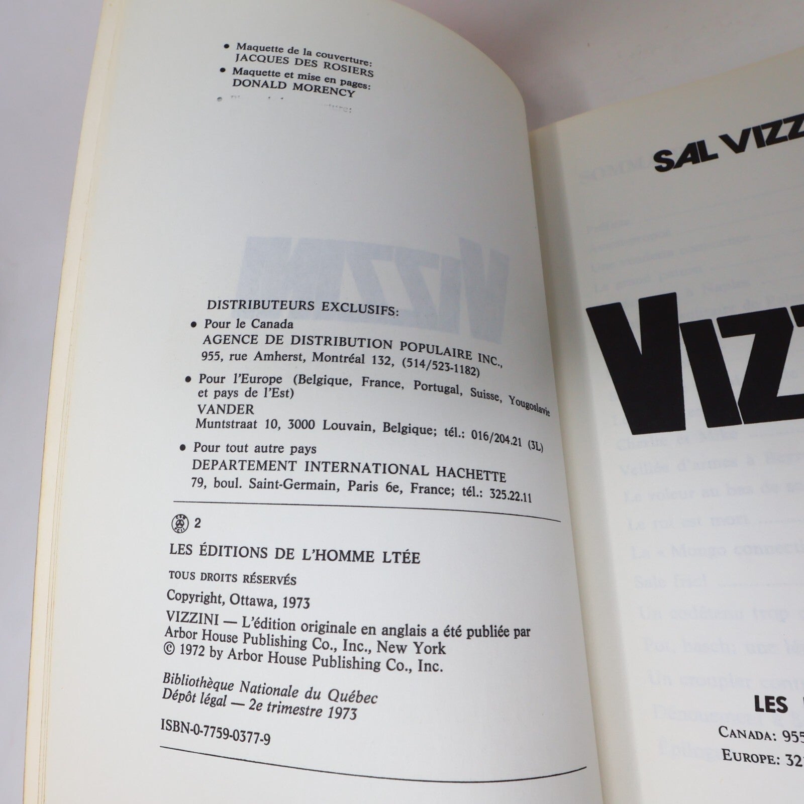 1973 Vizzini Oscar Fraley Sal Vizzini Marshall Smith De L'homme Biographie Crime