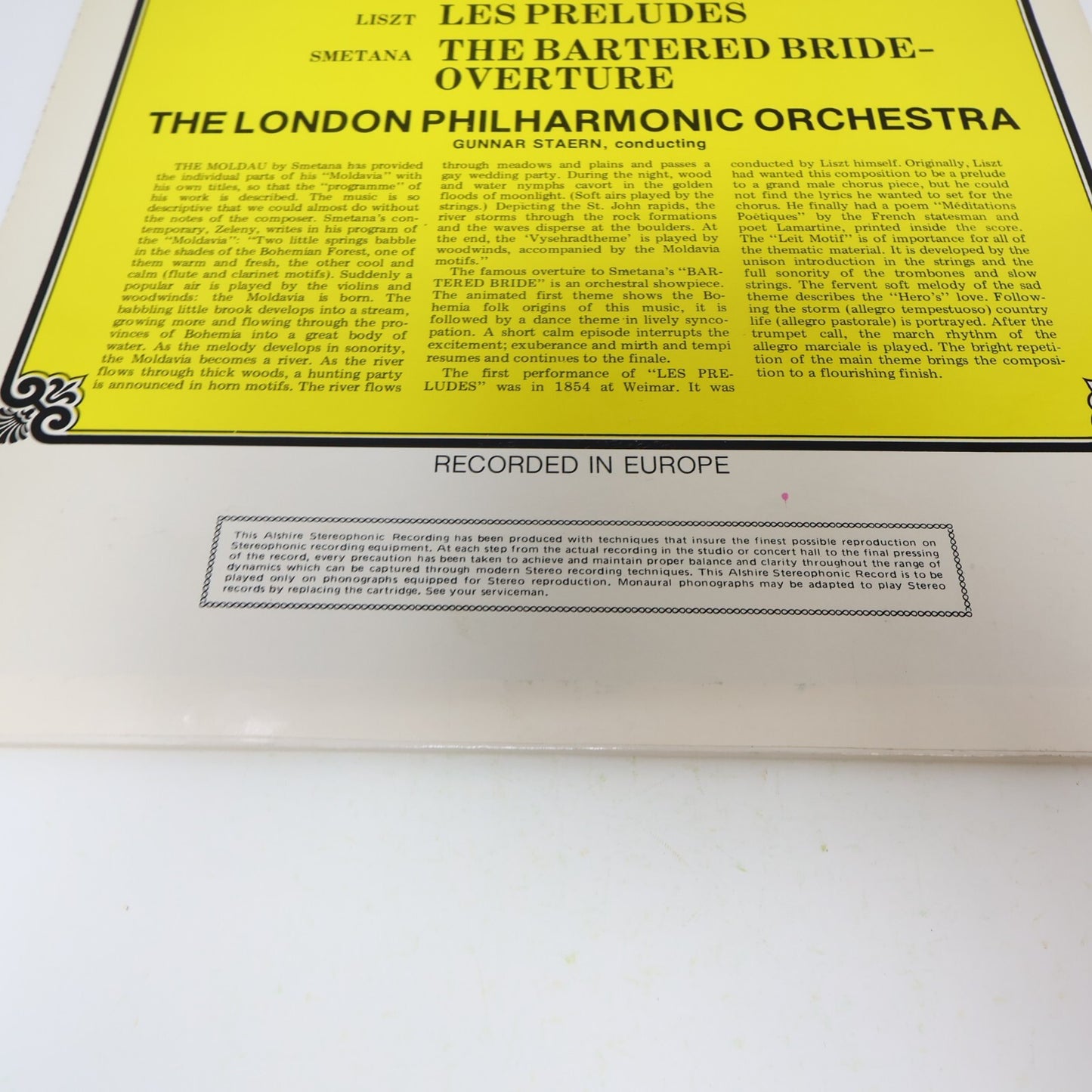 Smetana-Liszt Gunnar Staern London Philharmonic Moldau Preludes Record ASC-10006