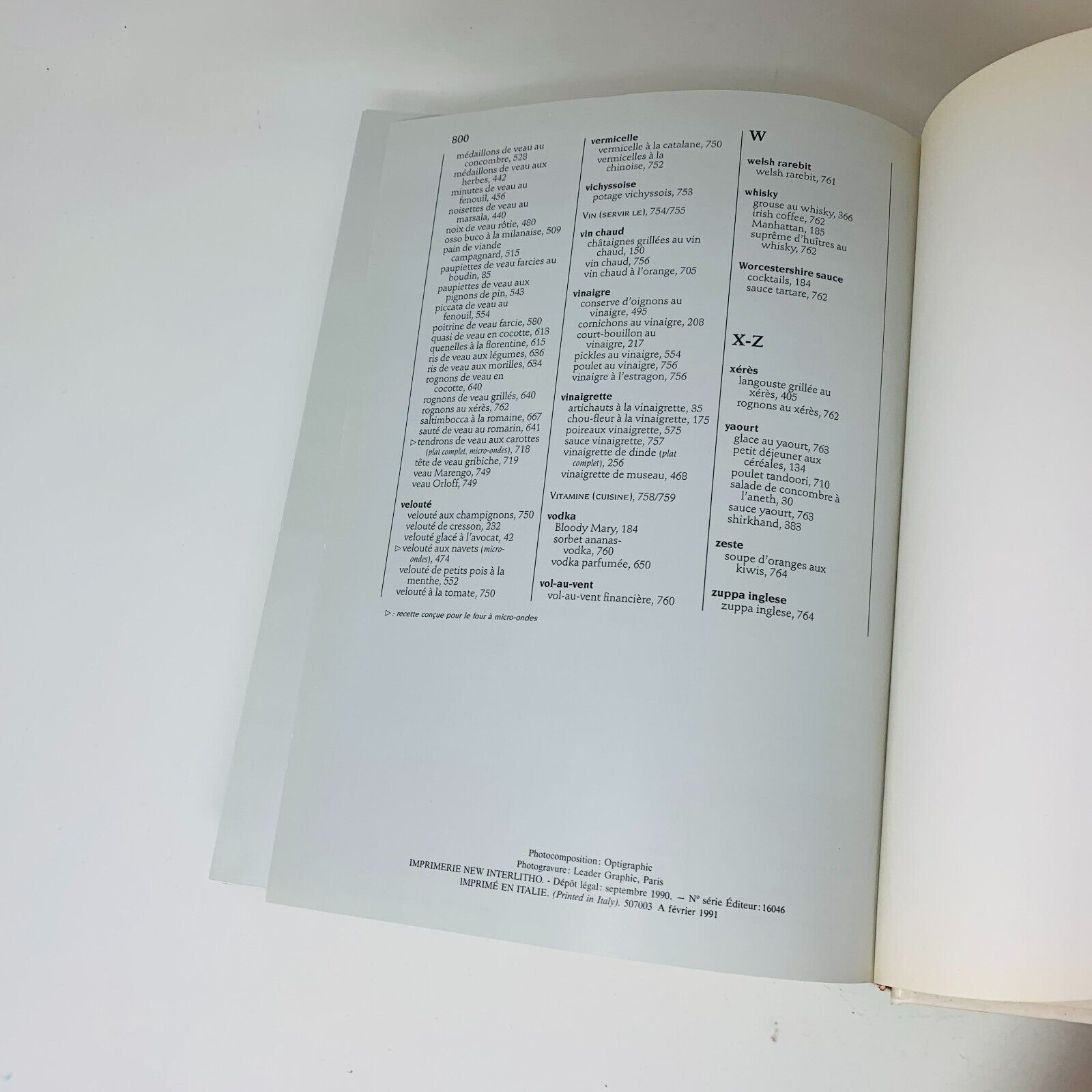 1990 Larousse de la Cuisine 1500 Recettes Livre Laure Flavigny Français Cookbook