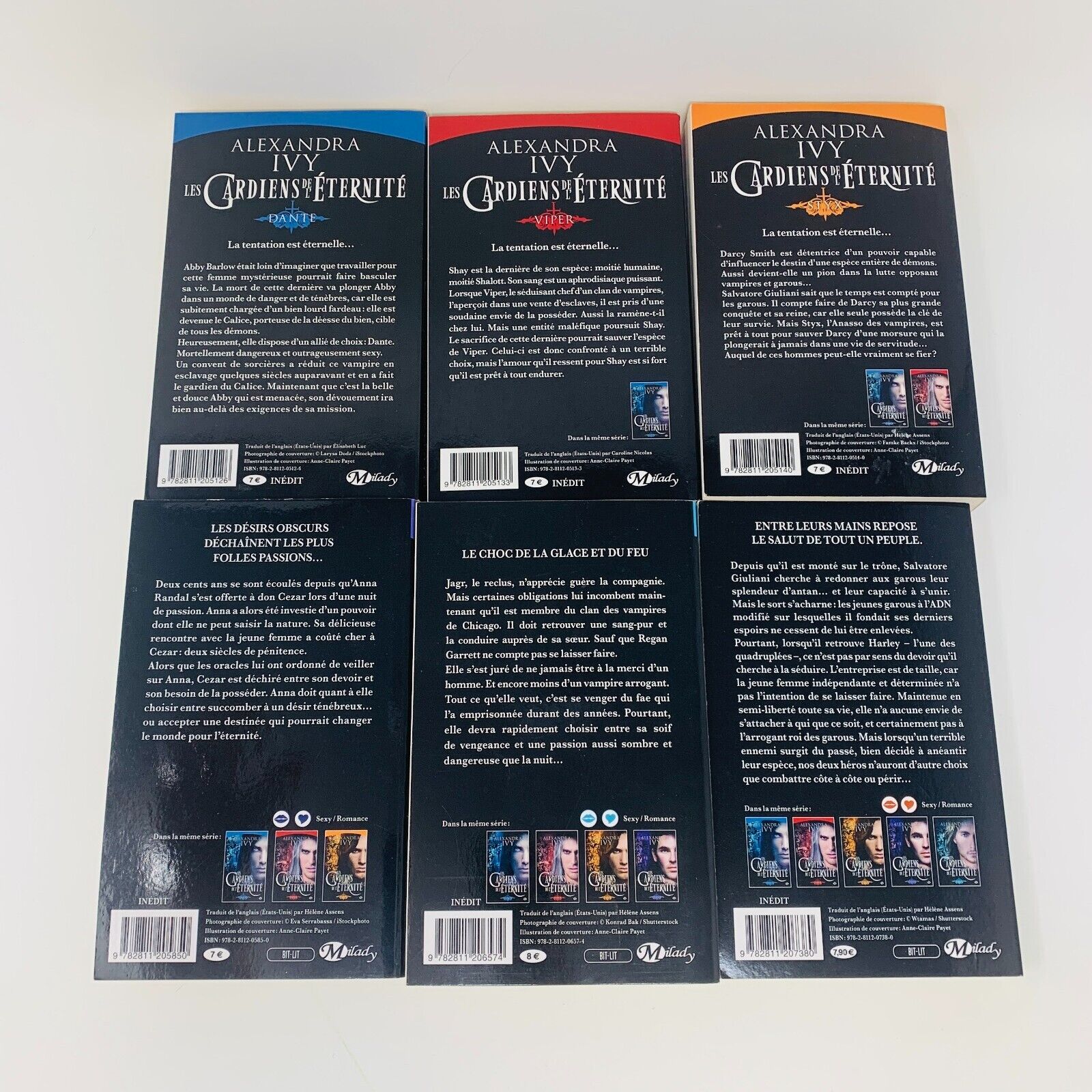 16x Les Gardiens de l'Éternité de Alexandra Ivy Milady Lot Livres Dante Français