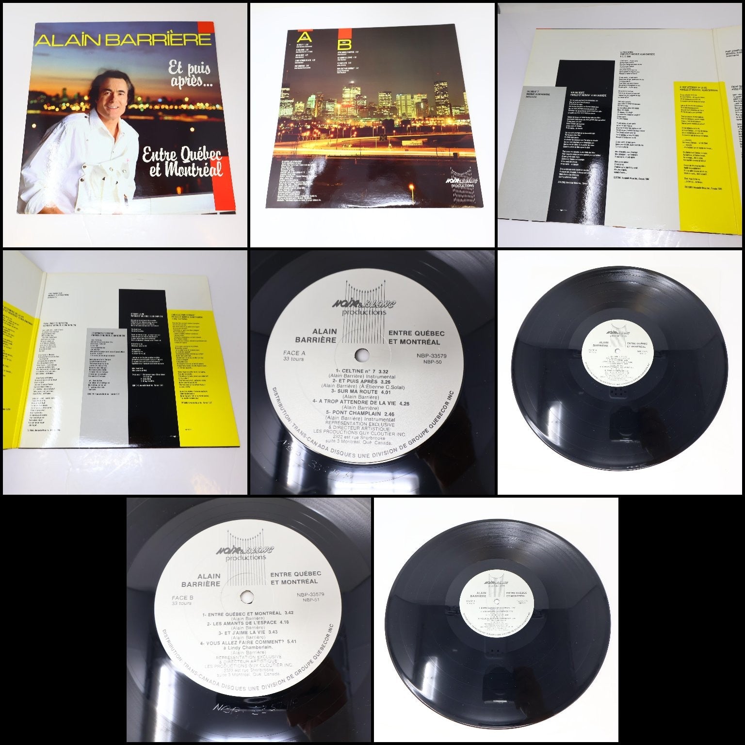 Alain Barriere Lot 10 Disques LP Record Sérénade et Tragédie/Amoco/Seduction