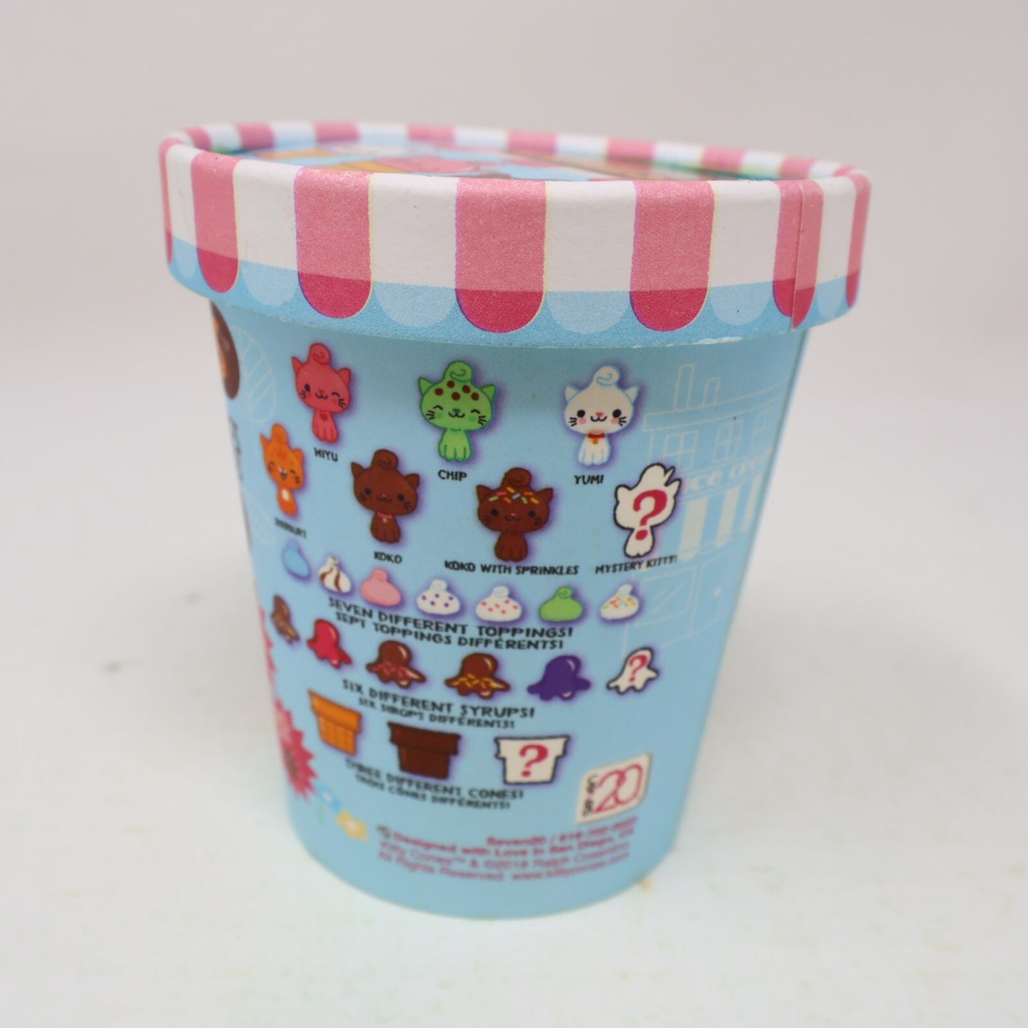 Kitty Cones Erasers Series 1 Miyu Pink Ice Cream with Box 4 Toppings 1 Cone