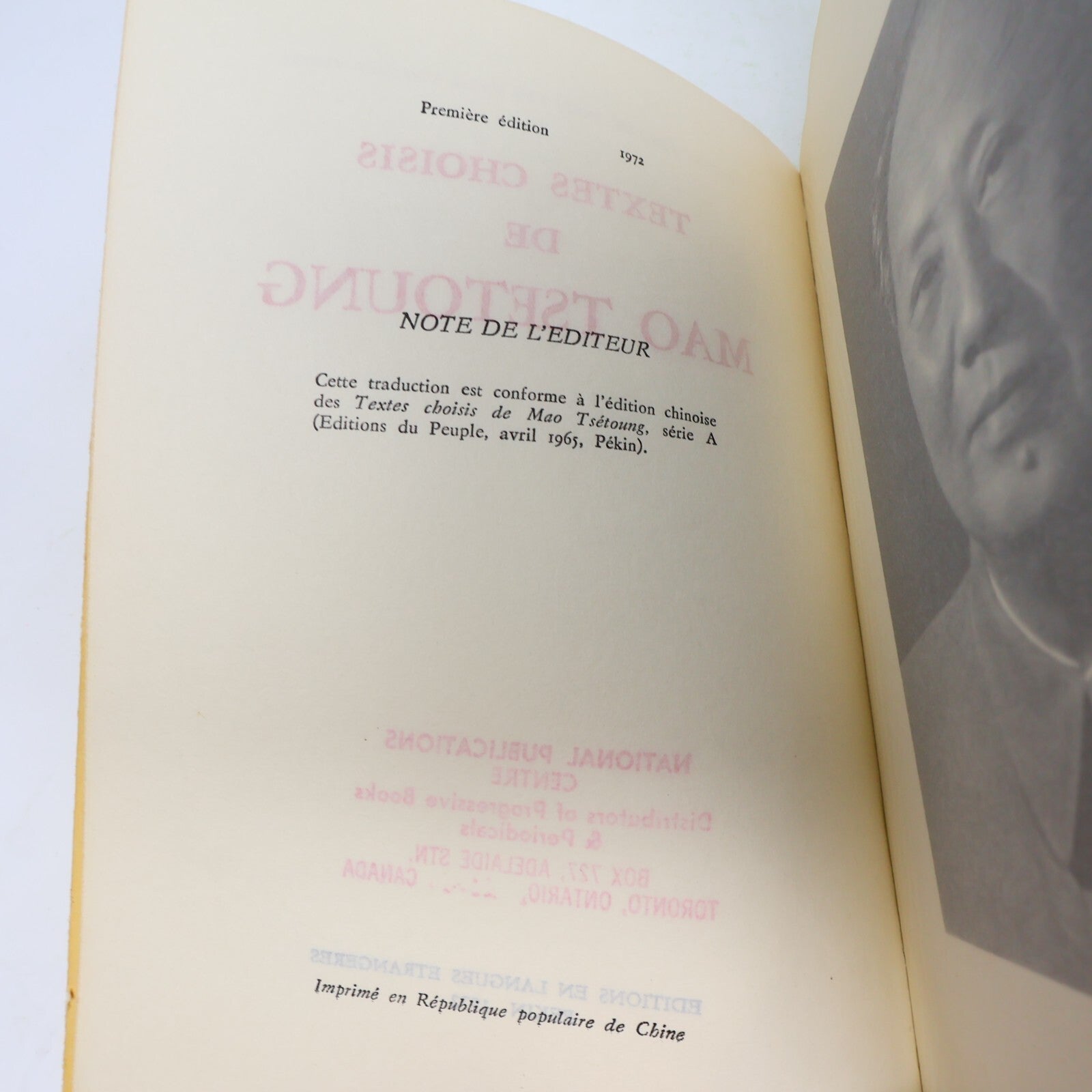 1972 Textes Choisis de Mao Tsetoung Politique Société Français Paperback Livre