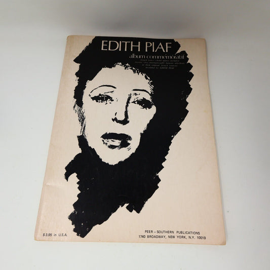 1964 Edith Piaf Album Commémoratif Peer Southern Paperback Songbook Partitions