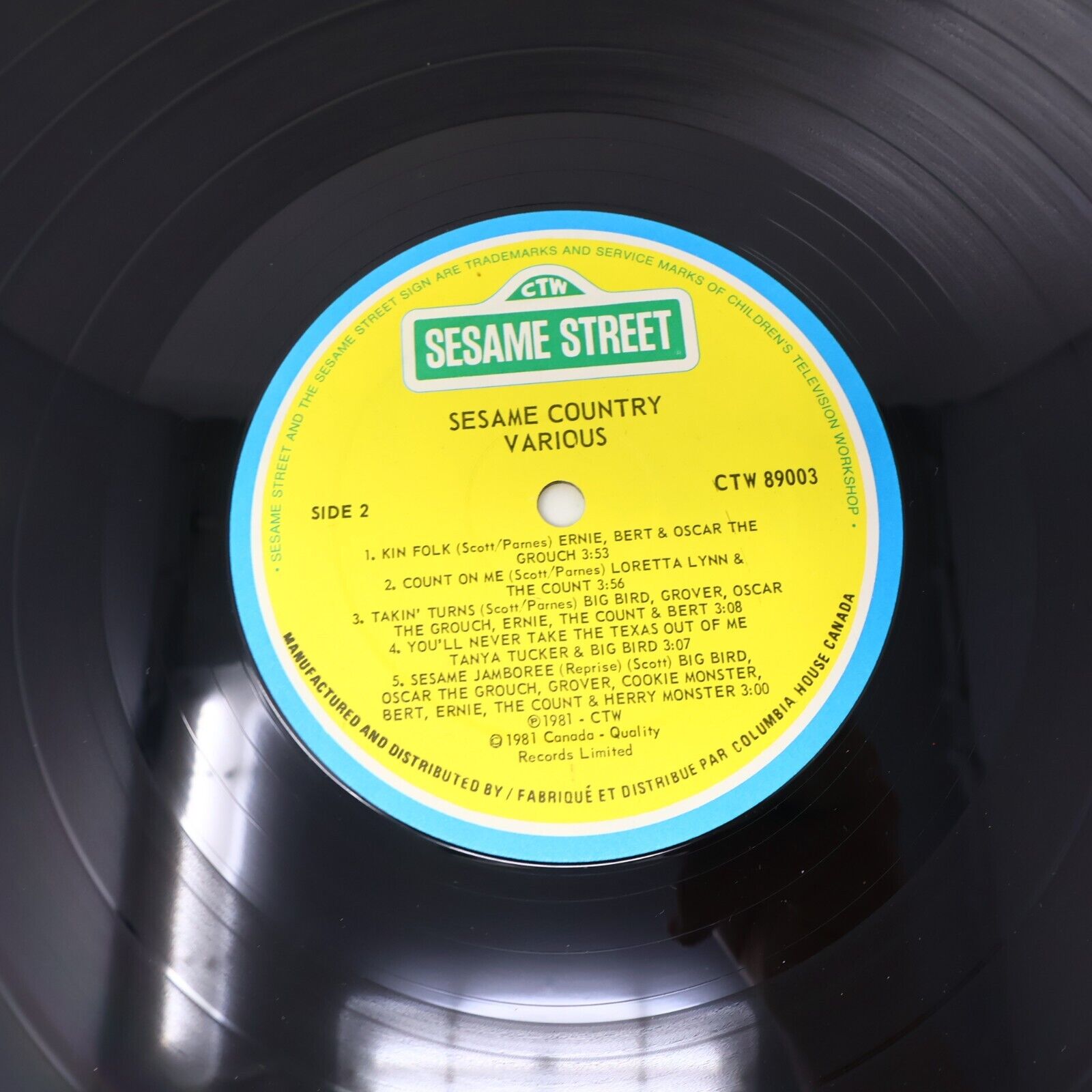 Sesame Street Sesame Country LP Record 1981 Children Big Bird Music CTW 89003