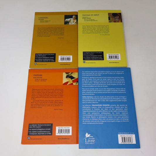 Tristan et Iseut/Candide/Apologie de Socrate/Phèdre Lot Racine/Voltaire/Platon