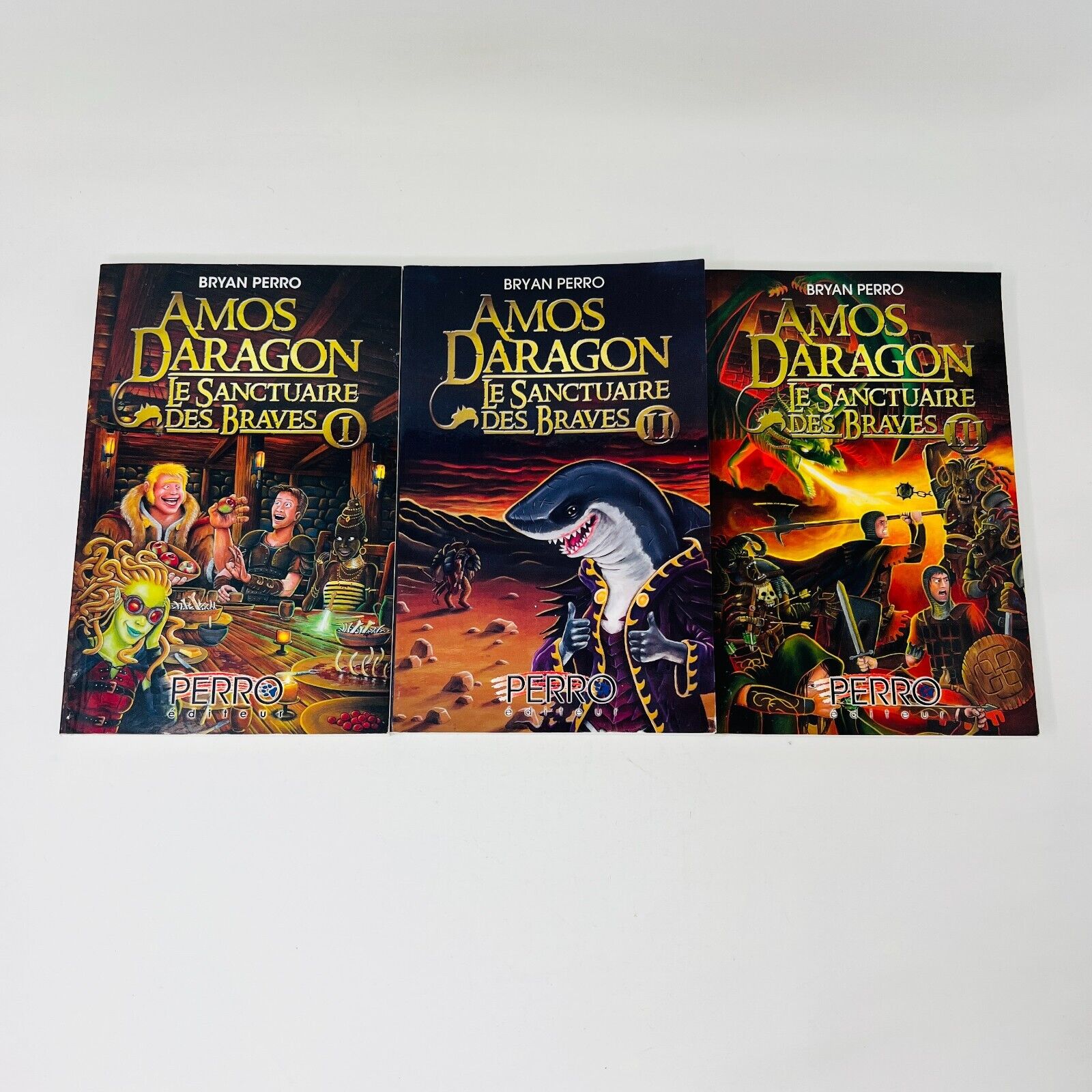Amos Daragon Le Sanctuaire des Braves #1-3 Série Complète Bryan Perro Lot Livres