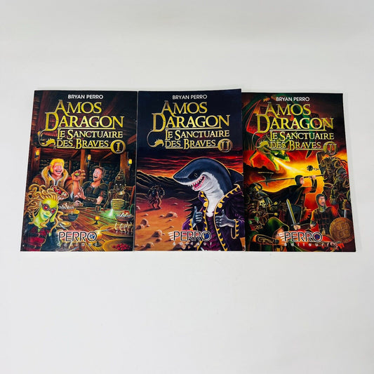 Amos Daragon Le Sanctuaire des Braves #1-3 Série Complète Bryan Perro Lot Livres