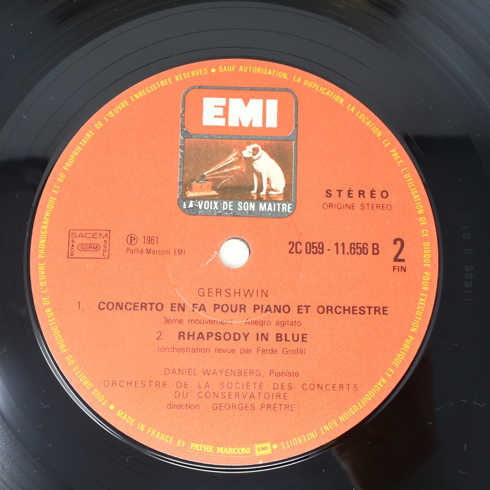 Gershwin Rhapsody In Blue Daniel Wayenberg G. Prêtre Disque Record C 059-11656