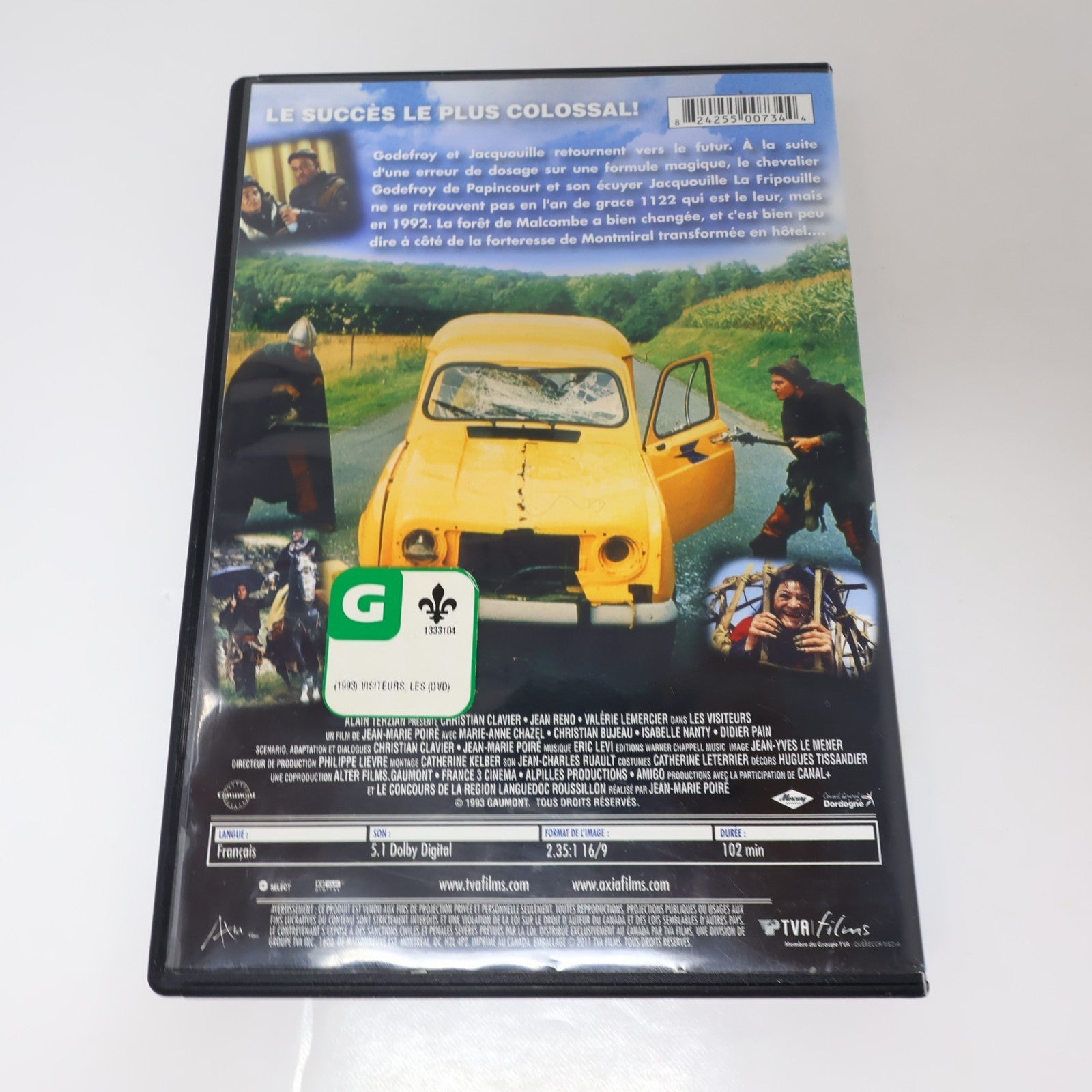 Les Visiteurs DVD Jean Reno/Christian Clavier Voyage Temps NTSC Région 1 Testé